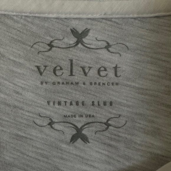 Velvet by Graham & Spencer | White Vintage Slub Ruffle Sleeve Tee Size XS - Picture 7 of 11